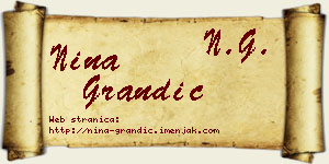 Nina Grandić vizit kartica